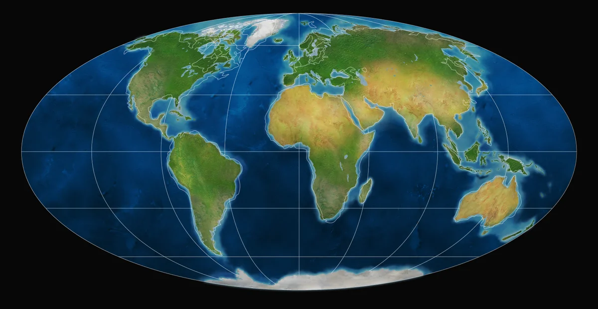 Map of the Earth in the Today