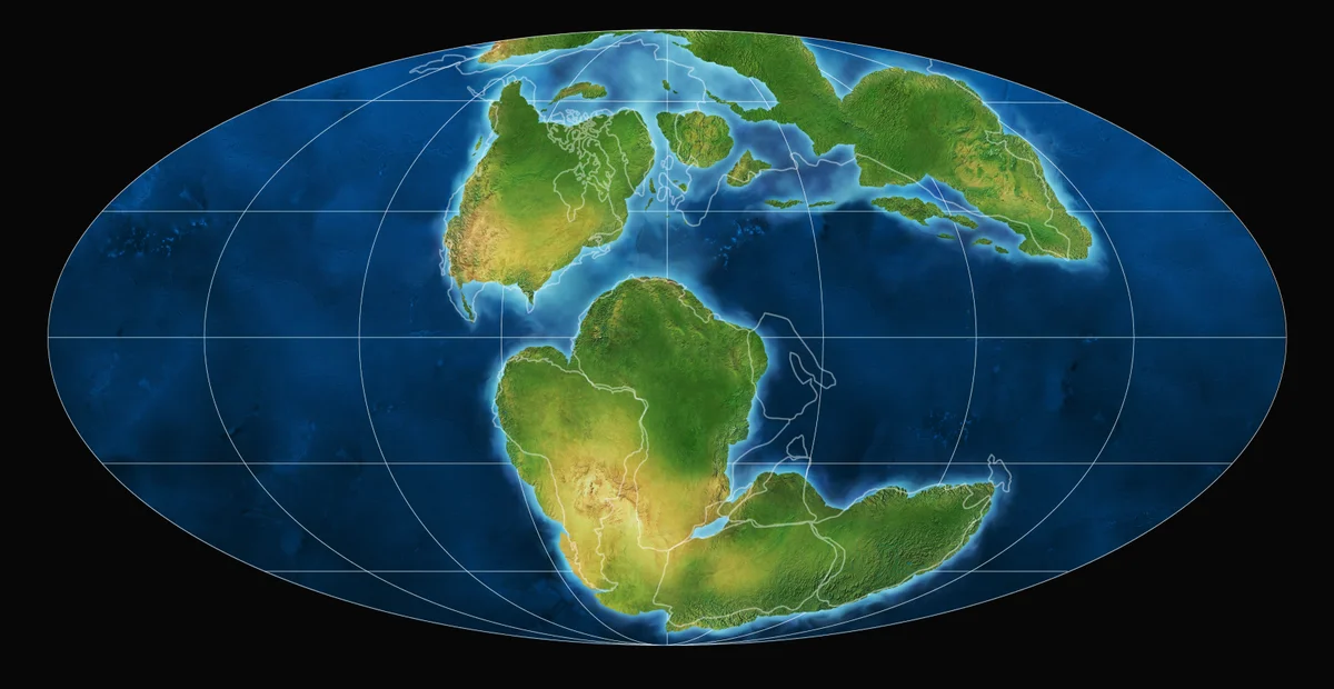 Map of the Earth in the Late Jurassic